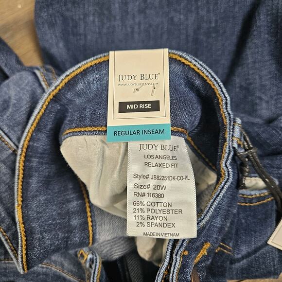 Judy Blue Jeans Mid Rise Relaxed Fit Denim Womens Plus 20W One Step At A Time - Picture 6 of 8